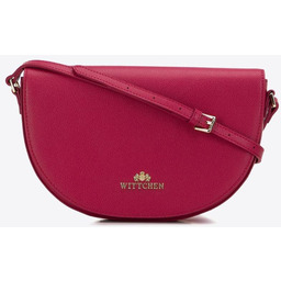 Damska saddle bag z groszkowanej skóry prosta różowa