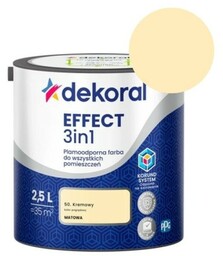 DEKORAL Farba EFFECT 3in1 kremowy 2,5L