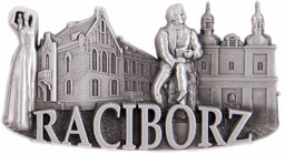 Magnes na lodówkę panorama Racibórz, metalowy