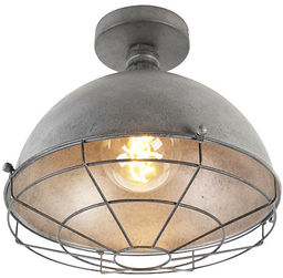 QAZQA Industrialna lampa sufitowa antyczne srebro 32 cm