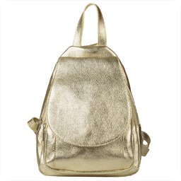 Plecak ze skóry naturalnej włoski złoty Borse in