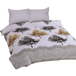 Matex Pościel bawełniana 160x200 drzewa szare złote R20