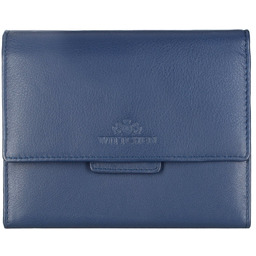 Saszetka damska ze skóry naturalnej granatowa