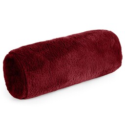 Eurofirany Poduszka dekoracyjna 15x45 Nina bordowa futrzana wałek
