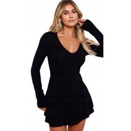 PRETTYLITTLETHING KOMBINEZON CZARNY GŁADKI M EGE