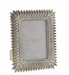 RAMKA NA ZDJĘCIE srebrna, dekoracyjna ramka, motyw liści