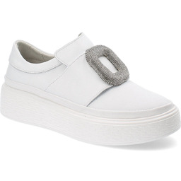 Białe Sneakersy Artiker Modne Wsuwane Obuwie Damskie