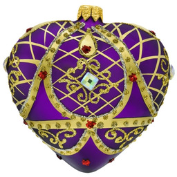 Pakamera Bombka choinkowa: Serce ze złotymi zdobieniami