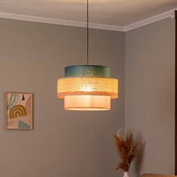 TK Lighting Lampa żyrandol Trio, klosz z juty,