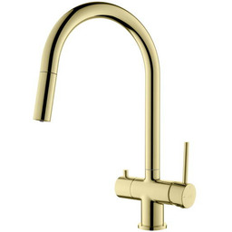 Blue Water Cyrus Złota Trójdrożna bateria kuchenna