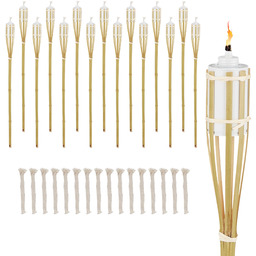 Relaxdays Pochodnia ogrodowa, zestaw 16 sztuk, bambus, wys.: