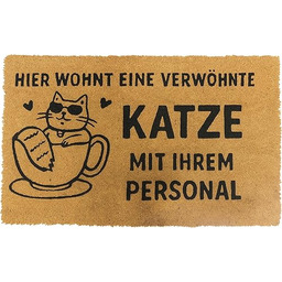 Relaxdays Wycieraczka kokosowa 60 x 40, rozpieszczony kot,