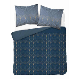 Detexpol Pościel satynowa 180x200 granatowa złota ornament 4822
