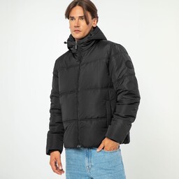 Męska kurtka pikowana z monogramem czarna