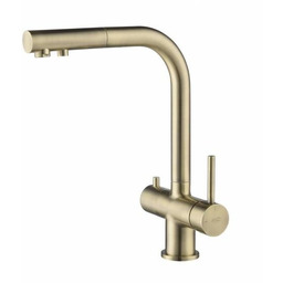 Blue Water Apala Antyczny Mosiądz Trójdrożna bateria kuchenna