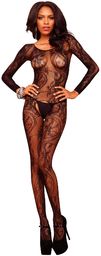 Leg Avenue Swirl Lace Bodystocking 89108 Černá