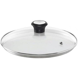 Tefal 2028097812 Szklana Pokrywa, Stal Nierdzewna, Czarny/Przezroczysty, 30