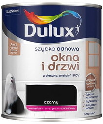 Farba DULUX szybka odnowa okna/drzwi 0,75l Czarny