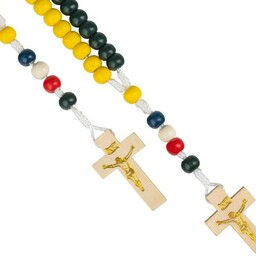 Różaniec drewniany misyjny kolor