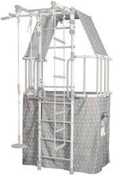 Indigo Drabinka gimnastyczna z domkiem Pastel biała