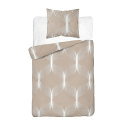 Detexpol Pościel bawełniana 140x200 beżowa jasna biała geometria