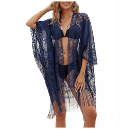 SEKSOWNE PAREO NA PLAŻĘ ELEGANCKIE KORONKOWE KIMONO PLAŻOWE