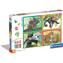 Clementoni Supercolor Puzzle 4 In 1 Baby Cuddles,