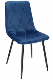 Elior Niebieskie welurowe krzesło pikowane D1-M90