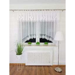 Firana Gotowa Z Kokardkami Biała Haft Firanki