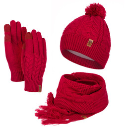 Damski zestaw zimowy czapka szal rękawiczki HZ0008 HEYO