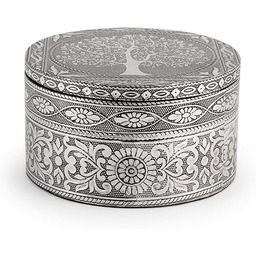 H&H Giaya drewniane i aluminiowe pudełko okrągłe, 12