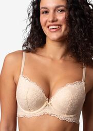 Biustonosz push-up koronkowy DB-9222 Agio beżowy BEŻOWY