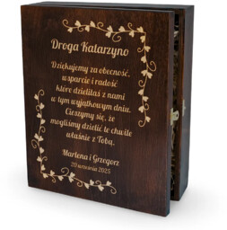Droga (imię) dziękujemy - grawerowana skrzynka na wino