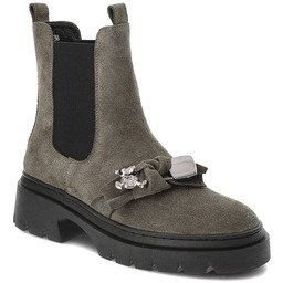 Karino Zielone Botki Modne Buty Damskie