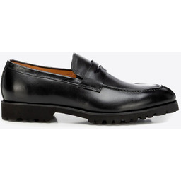 Klasyczne męskie mokasyny ze skóry naturalnej czarne