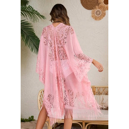 SEKSOWNE PAREO NA PLAŻĘ ELEGANCKIE KORONKOWE KIMONO PLAŻOWE