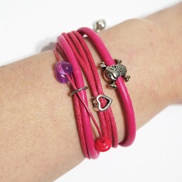 Pakamera Bransoletka - Pink czaszka, pirat - różowa