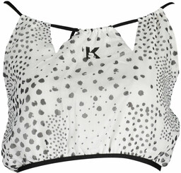 KARL LAGERFELD BEACHWEAR BIAŁY DAMSKI T-SHIRT BEZ RĘKAWÓW