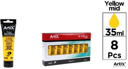 Farba akrylowa żółć permanentna 35ml (8szt) - Artix
