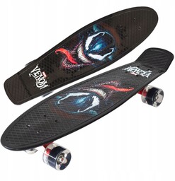 Czarna Deskorolka Dla Dzieci Deska Fiszka Venom 61cm