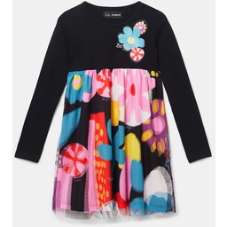 Desigual Sukienka w kwiaty z wysokim stanem
