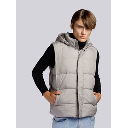 Męska kamizelka pikowana z odpinanym kapturem szara