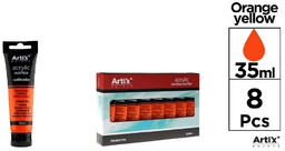 Farba akrylowa bursztynowo-żółta 35ml (8szt) - Artix
