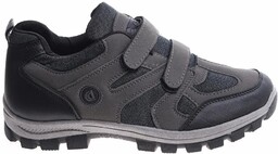 Męskie buty trekkingowe na rzepy szare
