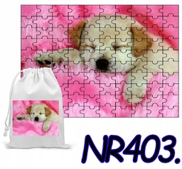 PUZZLE 96 EL. -UKŁADANKA PREZENT ZWIERZĘTA PIESEK +WORECZEK