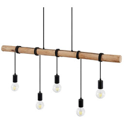 Lindby - Rom Lampa Wisząca Black/Wood