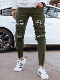 Spodnie męskie jeansowe zielone Dstreet UX4334-34/48