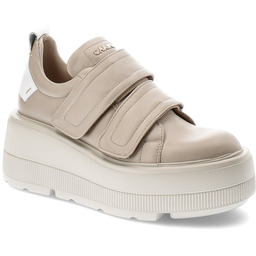 Beżowe Sneakersy Carinii Modne Obuwie Damskie