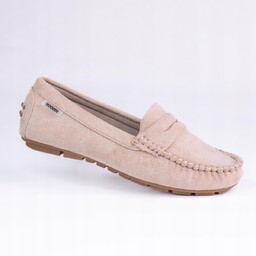 Mokasyny damskie GOODIN GD-FL196 skóra naturalna zamsz lekkie