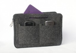 Organizer filcowy do torebki, antracyt  lekki, pojemny,